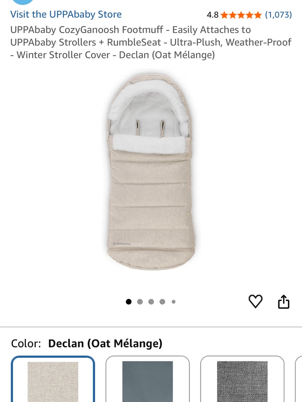 UPPAbaby CozyGanoosh Footmuff in Oat Mélange (Cream)